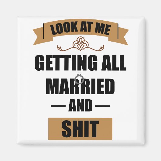 花嫁の介添え人用Tシャツ 酔っ払い独身最後の夜  結婚式 マグネット (正面)