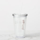 花嫁の介添え人 | かわいい漫画の花嫁のスクリプト付き アクリルタンブラー (裏面)