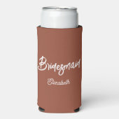 花嫁の介添え人 テラコッタ ウェディング ブラウン スリム缶クーラー (Seltzer正面)