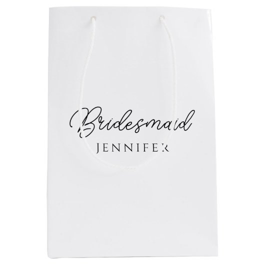 花嫁の介添え人 バチェロレッテ名 テンプレート 女性 ミディアムペーパーバッグ (正面)