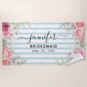 花嫁の介添え人 バチェロレッテ 個人名  ビーチタオル (正面)