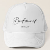 花嫁の介添え人 パーソナライズド シック ミニマル ウェディング キャップ (正面)