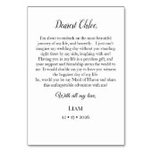 花嫁の介添え人 フォトストリップ 4 枚の写真 提案カード テーブルナンバー (裏面)