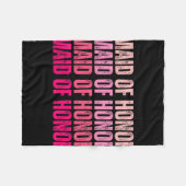 花嫁の介添え人 ブライズスクワッド 結婚式前パーティ ピンク フリースブランケット (正面(横))