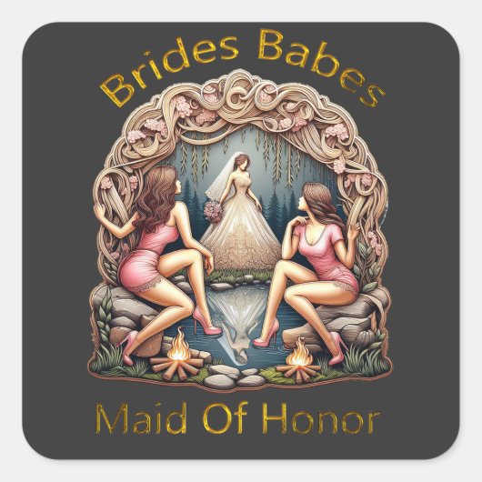 花嫁の介添え人 プライド ウェディングパーティ テーマ スクエアシール (正面)