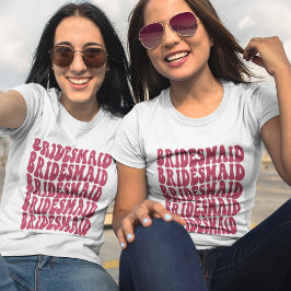 花嫁の介添え人 マゼンタ カスタム マッチング ブライダル パーティー Tシャツ
