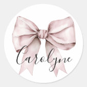 花嫁の介添え人 名前 ピンクのリボン 彼女は結婚する ラウンドシール (正面)