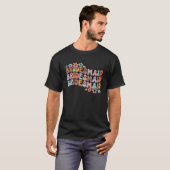 花嫁の介添え 花嫁チーム  ブライズシャワー グルーヴィーな独身 Tシャツ (正面フル)