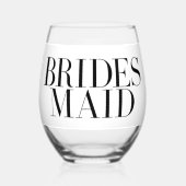 花嫁の介添え 黒 モダン エレガント オーダーメイド ステムなしワイングラス (正面)