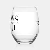 花嫁の介添え 黒 モダン エレガント オーダーメイド ステムなしワイングラス (左)