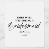 花嫁の介添人になる提案が簡単 ワインラベル (シングルラベル)