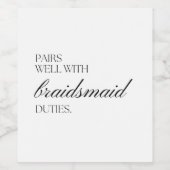 花嫁の仕事と上手に組み合わせる ワインラベル (シングルラベル)