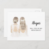 花嫁の付き添いのプロポーズカードになってくれませんか？ ポストカード (正面/裏面)