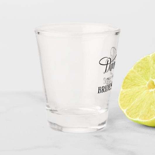 花嫁の付き添いの手書きの斜書になれ ショットグラス (左)