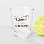 花嫁の付き添いの手書きの斜書になれ ショットグラス (正面)