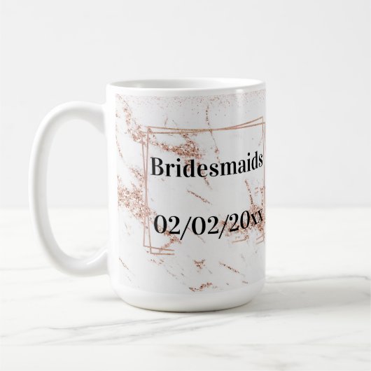 花嫁の仲間たちのタンブラー:ローズゴールドの優雅さ コーヒーマグカップ (左)