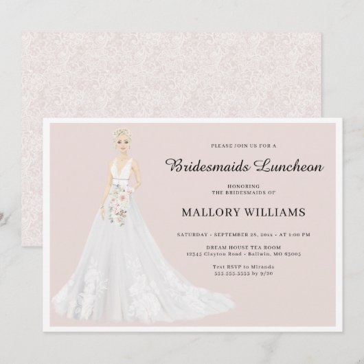 花嫁の仲間たちのランチ会 招待状 (正面/裏面)