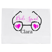 花嫁の仲間たち ピンク ブラック サングラス ハート ブライズメイド ラージペーパーバッグ (裏面)