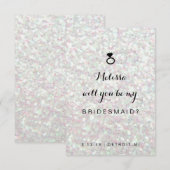 花嫁の仲間になってカード - リング ファブ イリデセント 招待状 (正面/裏面)