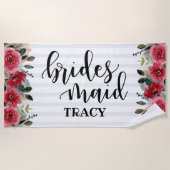 花嫁の仲間のためのギフト  ブライズメイドのギフト  結婚前のお祝いパーティー ビーチタオル (正面)