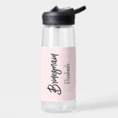 花嫁の仲間のためのピンクのブライダルシャワー ウォーターボトル (左面)