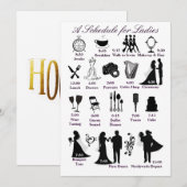 花嫁の仲間のための結婚式のスケジュール プログラム (正面/裏面)