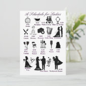 花嫁の仲間のための結婚式のスケジュール プログラム (スタンド正面)