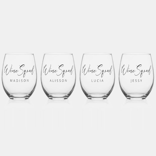 花嫁の仲間への特別な贈り物 ステムなしワイングラス (正面)