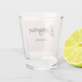 花嫁の仲間をピンクに染めて　カリグラフィー スクリプト ショットグラス (裏面)