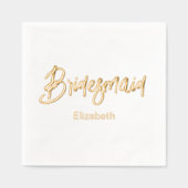 花嫁の仲間 ウェディング ゴールド ホワイト 箔ナプキン (正面)