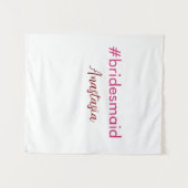 花嫁の仲間 ハッシュタグ 薄ピンク 名前 花嫁部 タペストリー (正面(横))