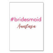 花嫁の仲間 ハッシュタグ 薄ピンク 名前 花嫁部 テーブルナンバー (裏面)