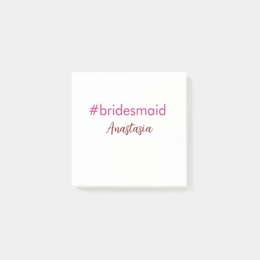 花嫁の仲間 ハッシュタグ 薄ピンク 名前 花嫁部 ポストイット (正面)