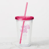 花嫁の仲間 バブルガム ピンク レトロ オーダーメイド ネーム アクリルタンブラー (裏面)