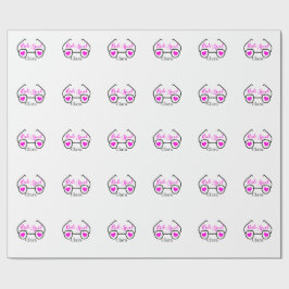 花嫁の仲間 ピンク ブラック サングラス ハート ブライズメイド ラッピングペーパー