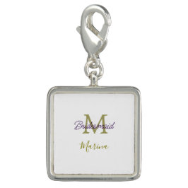 花嫁の仲間 モノグラム ブライダルシャワー シンプル ゴールド チャーム