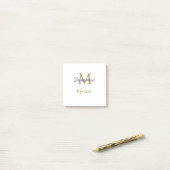 花嫁の仲間 モノグラム ブライダルシャワー シンプル ゴールド ポストイット (デスク上)