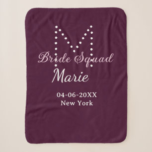 花嫁の仲間 名前 モノグラム ドット ブライズメイド Mauve シェルパブランケット
