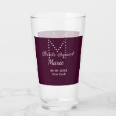 花嫁の仲間 名前 モノグラム ドット ブライズメイド Mauve タンブラーグラス (裏面)