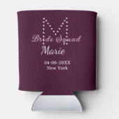 花嫁の仲間 名前 モノグラム ドット ブライズメイド Mauve 缶クーラー (裏面)