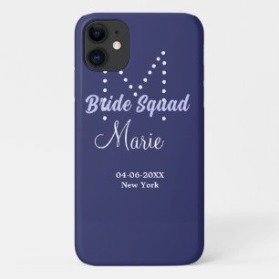 花嫁の仲間 名前 モノグラム ブライズメイド パープル ホワイト iPhone 11 ケース