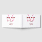 花嫁の仲間 名前 モノグラム ブライズメイド ピンク 日付 ゲストブック (全面)