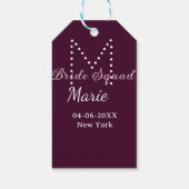 花嫁の仲間 名前 モノグラム ブライズメイド Mauve ギフトタグ (裏面)