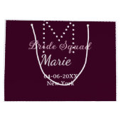 花嫁の仲間 名前 モノグラム ブライズメイド Mauve ラージペーパーバッグ (裏面)