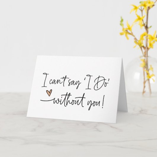 花嫁の伴娘にお願いするためのカード カード (黄色い花)