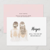 花嫁の伴娘にお願いするフラットカード 招待状 (正面/裏面)