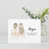 花嫁の伴娘にお願いするフラットカード 招待状 (スタンド正面)