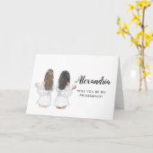 花嫁の伴娘になってくれますか？ プロポーズカード カード (黄色い花)