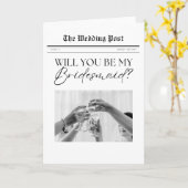 花嫁の伴娘へのお願いカード（新聞風） カード (黄色い花)