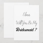 花嫁の伴娘へのプレゼント エレガント シンプル クール 結婚式 招待状 (正面/裏面)